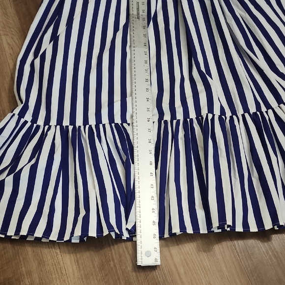 J.Crew Striped Maxi Dress Navy White Coastal Summer Vacation - Picture 12 of 16